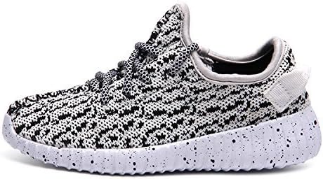 AIGOROSE Kid Boy Girl Breathable Light Weight Lace-Up Running Shoes Sneakers(Toddler/Little Kid) (2 M US Little Kid, Gray)