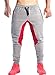 Ouber Men's Fitted Jogger Pants Gym Workout Running Sweatpants with Zipper Bottom (Gray,L)