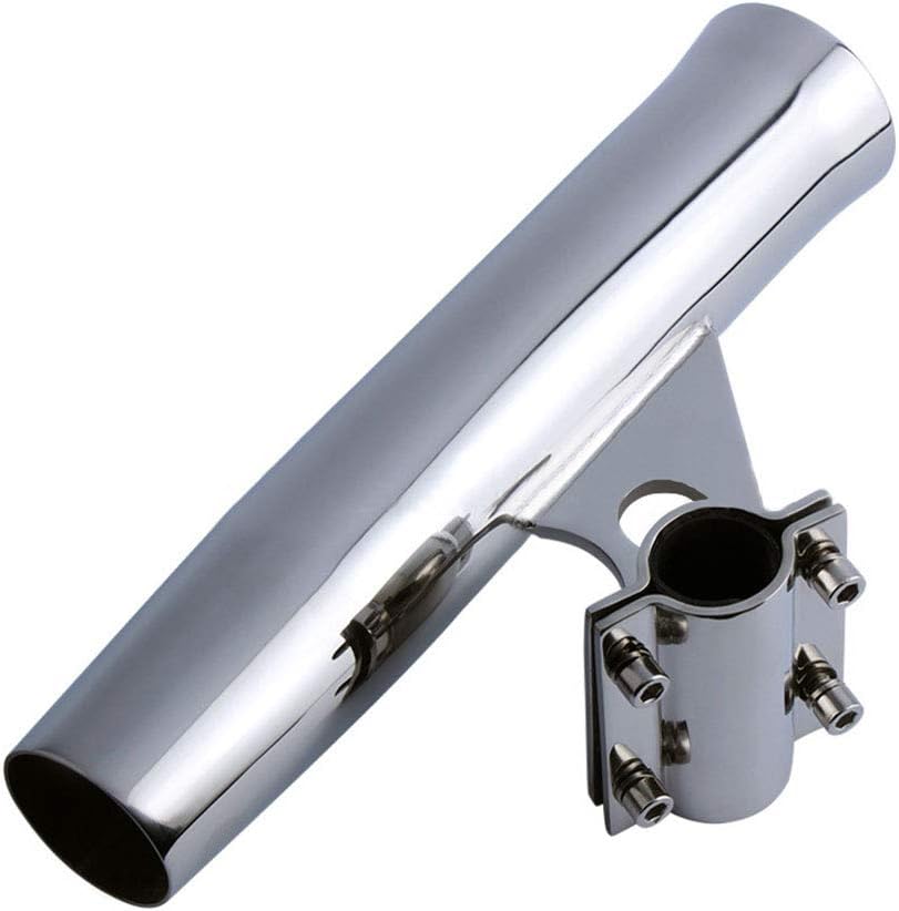 Amarine-Made Stainless Steel Clamp-On Fishing Rod Holder – Fits Rails 1-1/4" To 2", Adjustable