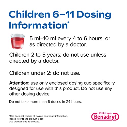 Benadryl Children's Allergy Relief Liquid Medicine with Diphenhydramine