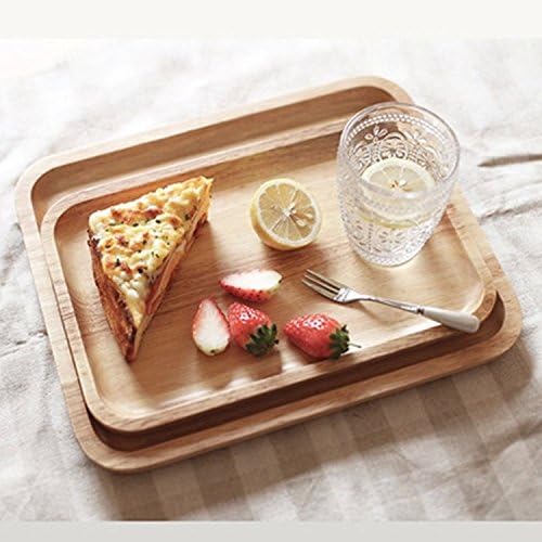 Wuyngg Solid Wood Tray, Solid Wood, Rectangular Wooden Tableware, Fruit Dish,Beech 30 * 20Cm