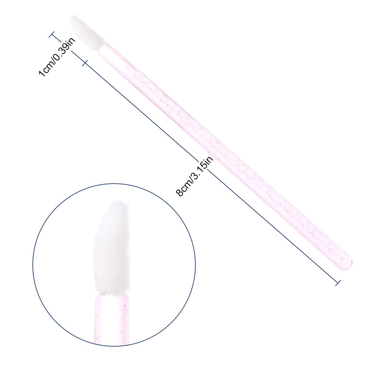 Elisel 100 Pcs Disposable Crystal Lip Brushes Make Up Lip Brushes Lipstick Lip Gloss Wands Eyeshadow Brushes Applicator Tool Makeup Beauty Tool Kits (Pink): Beauty