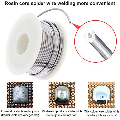 ChgImposs 63/37 Tin Lead No-clean Rosin Core Solder Wire with 2% Flux and Low Melting Point for Electric Soldering Iron and DIY (100g, 1.8mm)