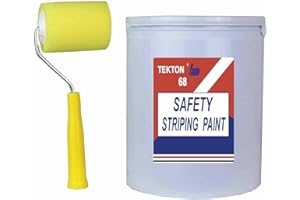 CHEMICAR Yellow Safety Striping Paint - For Curbs, Steps, Walkways, Roads; Parking Lot Striping (1 Gallon with Roller)