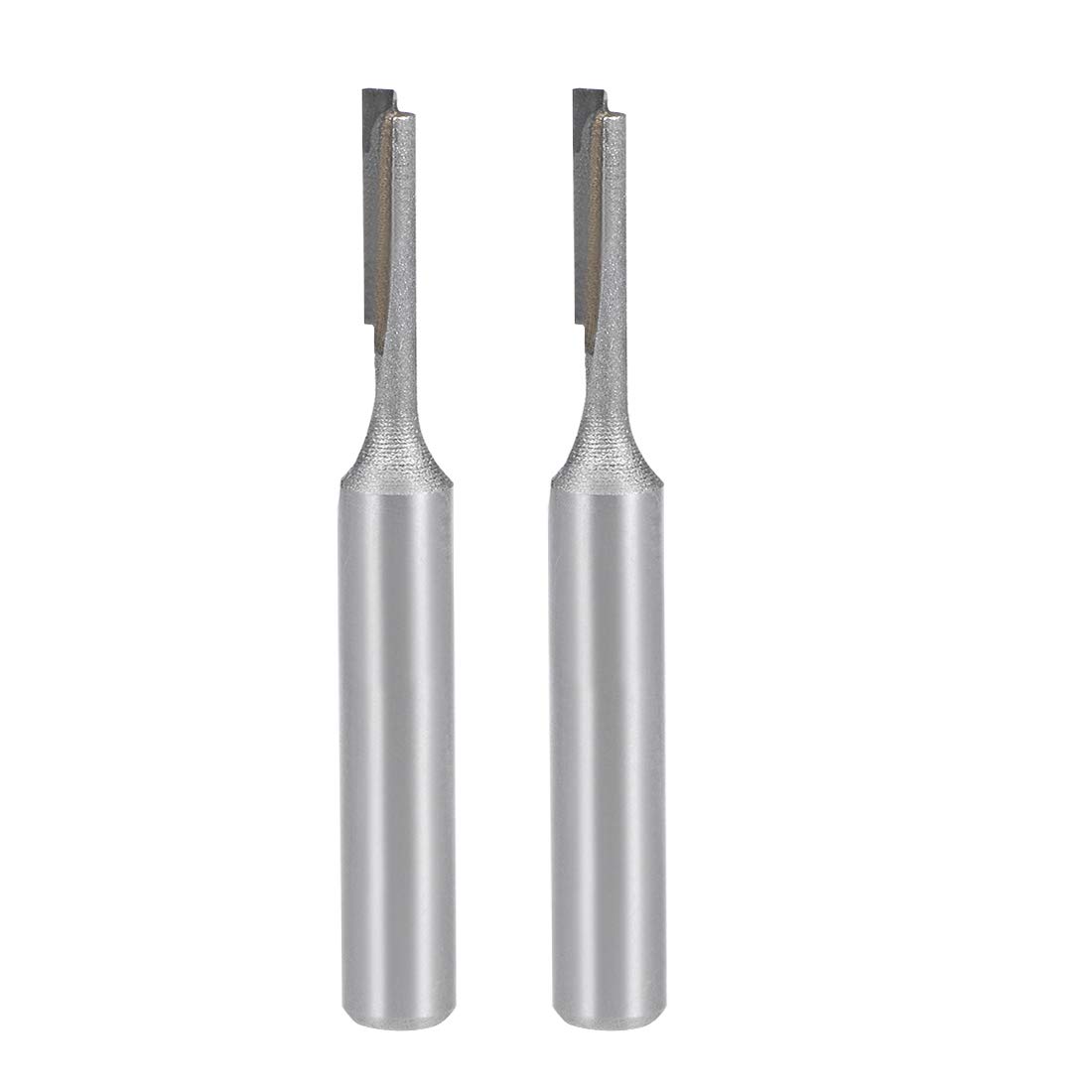 sourcing map Router Bit 1/4" Shank 1/8" Cutting Dia Single Straight Flute Carbide for Woodworking Carpentry Milling Cutter Tool 2 Pcs