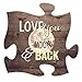 P. Graham Dunn Love You to The Moon & Back 12 x 12 inch Wood Puzzle Piece Wall Sign Plaque