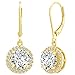 EVER FAITH 925 Sterling Silver Elegant Round CZ Prong Setting Dangle Earrings Clear Gold-Tone