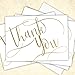 Gold Foil Thank You Note Cards / 50 Thank You Card Set / 3 1/2