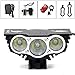 Solarstorm® X3 Cree XML U2 3 LED Rechargeable Waterproof 6600lm Black Bicycle Bike Light Flashlight Torch Light Suitable for Most Indoor Outdoor Activities Like Camping, Fishing, Hiking, Map Reading, Night Fishing, Night Flying, Sailing, Caving and Hunting + 1x Free 5 LED Tail Light with Install Holder+free Charger Battery
