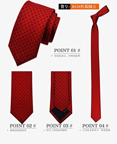 Men 2 inch Vintage Slim Skinny Tie Narrow Necktie Twill Red bottom Dot Stripe Z