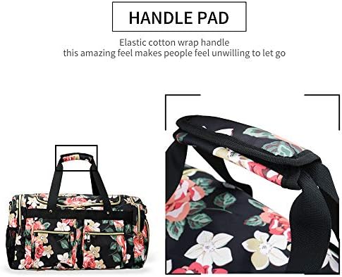 Floral Print Smooth Surface Polyester Blend Travel Weekender Overnight Bag for Duffle,Shoe Grid Carry on Gym Sports Bags for Men,Tote Handbag for Women,Traveling Boarding Collapsible Gripsack. 6 Floral Print Smooth Surface Polyester Blend Travel Weekender Overnight Bag for Duffle,Shoe Grid Carry on Gym Sports Bags for Men,Tote Handbag for Women,Traveling Boarding Collapsible Gripsack.