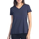 Fishers Finery Women's Ecofabric Short Sleeve V-Neck Tee; Relaxed Fit