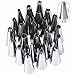 42 Pcs Cake Decorating Tips kit with 32 Stainless Steel Icing Tips Set 3 Silicone Pastry Bags 3 Reusable Couplers 1 Flower Lifter 2 Flower Nails 1 Cleaning Brush for Cakes Cupcakes Cookies Pastry