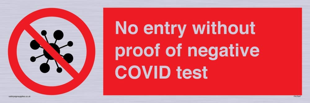 No entry without proof of negative COVID test