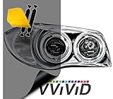 VViViD Air-Tint Extra-Wide Headlight Taillight Vinyl Tint Wrap 16 Inch x 48 Inch Roll Including Yellow Detailer Squeegee & 2X Black Felt Edge Decals (Smoke Black)