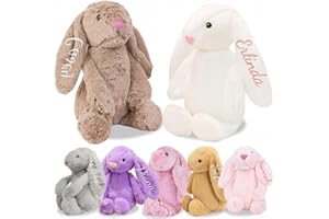 Personalized Bunny Plush - Handmade Custom Embroidered Name Plush Rabbit Toy for Girl Boy, First Easter Gift for Baby
