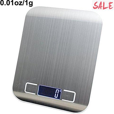 YUMUN 11 lb 5 kg, 0.01oz/1g Digital Food Scale, Electronic Cooking Food Scale with High Accuracy, LCD Display, Stainless Steel and Slim Design