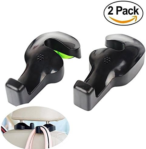 GTGJ Car Back Seat Hooks Hanger Headrest Holder Universal Vehicle SUV Saving Storage Space Organizer(2pack)