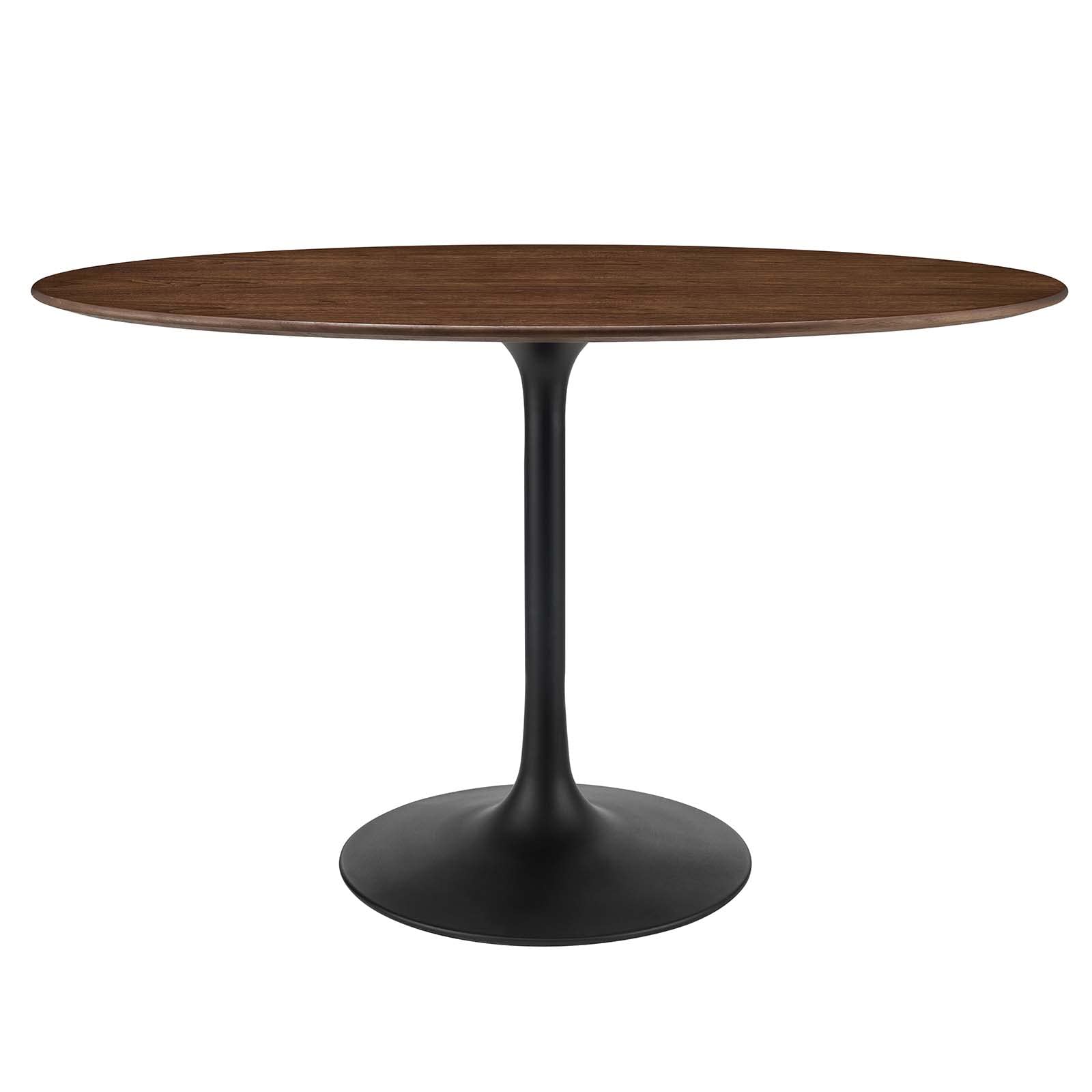 Photo 1 of ***PARTIAL SET, MISSING LEG***Modway Lippa 48" Oval-Shaped Mid-Century Modern Dining Table with Walnut Top and Black Base