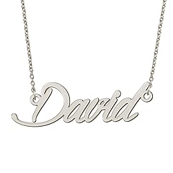 BYBWBL David Name Pendant Necklace Silver Color