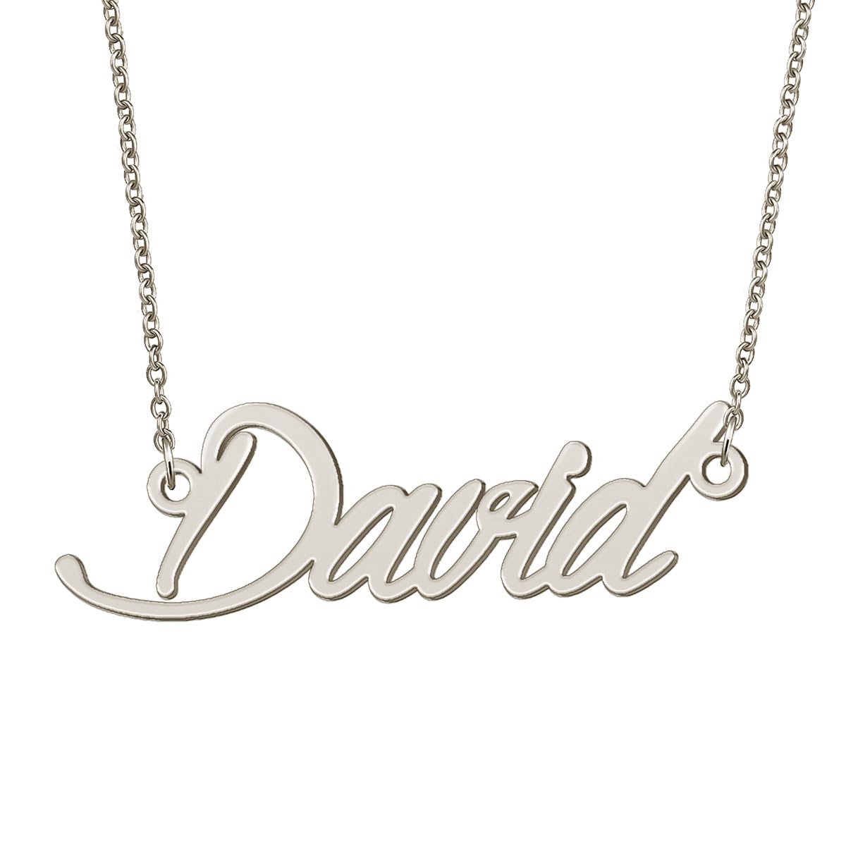 BYBWBL David Name Pendant Necklace Silver Color
