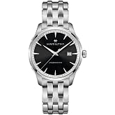 Hamilton Jazzmaster Gent Quartz Men's Watch, 40mm Stainless Steel Case | Swiss Made, Black Dial Analog Watch, Water Resistance 50m, Sapphire Crystal, Stainless Steel Strap