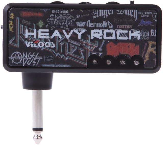 ammoon Electric Guitar Headphone Amplifier, Mini Rechargeable USB Guitar Plug Amp Amplifier, Distortion Effect