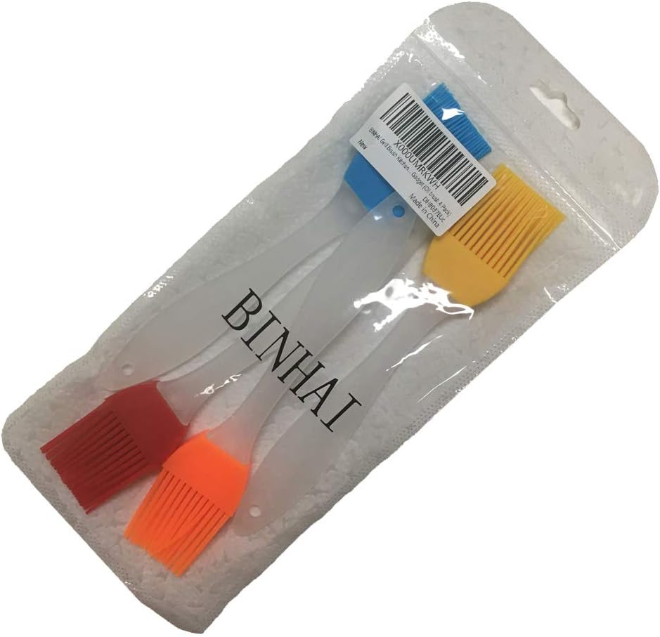 Binhai Basting Brushes Grill Brush Kitchen Silicone Basting Pastry Cooking Brushs & BBQ Basting Brush, Varying Bright Color - Best Kitchen Gadget (Oil Brush 4 Pack) : Garden & Outdoor