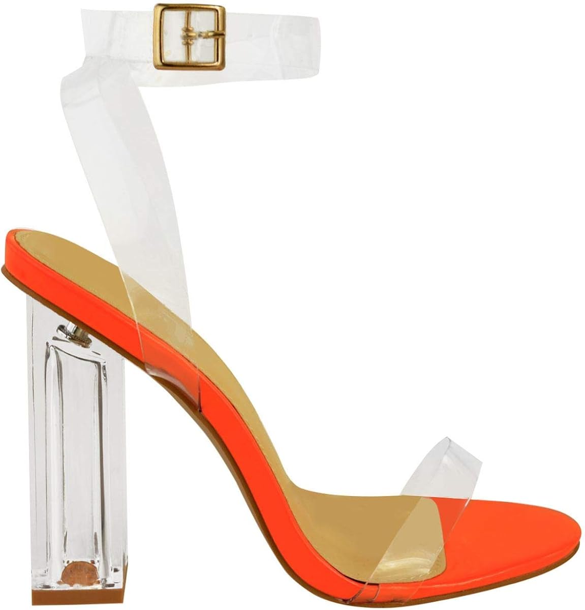 neon pink clear heels