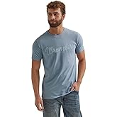 Wrangler Men's Western Crew Neck Short Sleeve Tee Shirt, Ashley Blue Heather, XX-Large