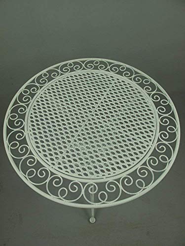 linoows Tête-à-tête Gartengarnitur, Eisen Möbel Sitzgruppe, 3 er Gartenmöbel Set, Weiß – Bild 5
