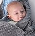 Reversible Unisex Children's Soft Baby Blanket Minky Dot (Light Blue/Grey)