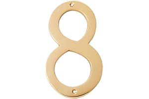 A10SHOP Motif 4-Inch Solid Brass Lacquered Polished Mailbox Numbers modern house numbers for outside House Numbers Address Sign For Door, Outdoor Decor, Home Address Numbers (Number 8)
