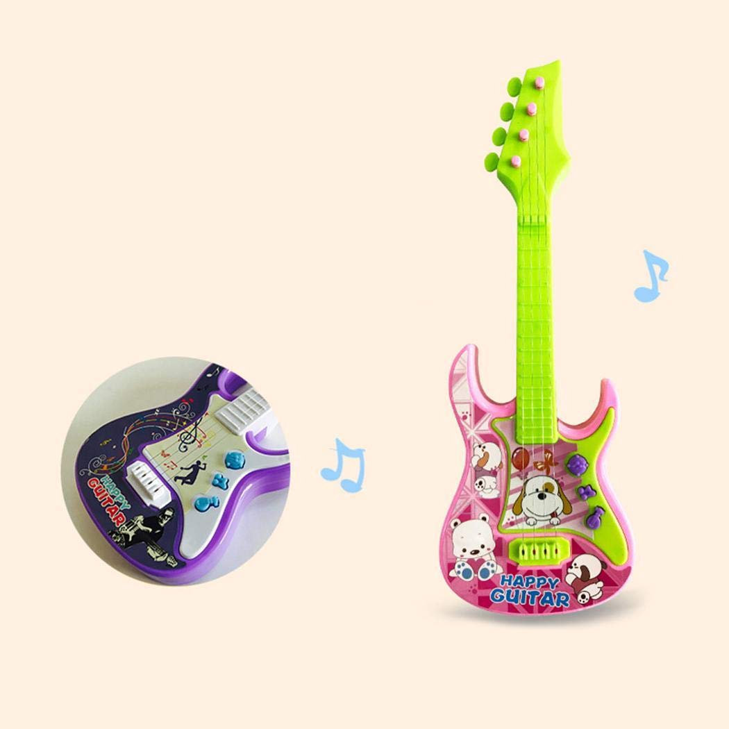 Qenci 1pcs Children Cute 3-in-1 Musical Toy Mini Touch Sensing Toy Guitars & Strings (Random Color)