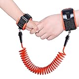 Child Anti Lost Wrist Link Safety Velcro Harness Strap Rope Leash Walking Hand Belt Wristband for Toddlers Babies & Kids (2.5m/98'' Orange)