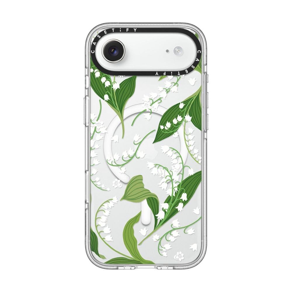 CASETiFY Clear iPhone Air Case [Not Yellowing/Magsafe / 6.6 ft. 3X Military Grade Drop Protection] - Lily of The Valley - Clear