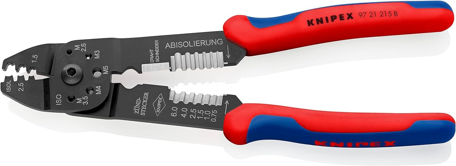 KNIPEX Crimpzange schwarz lackiert mit Mehrkomponenten-Hüllen 230 mm, 97 21 215 B 2