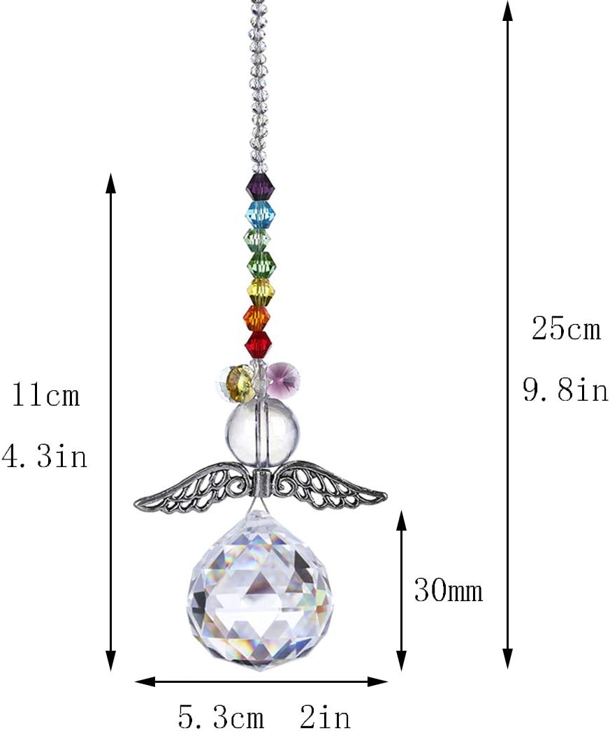 H&D HYALINE & DORA Crystal Guardian Angel Rainbow Makers Suncatchers with 30mm Glass Ball Prism, Style 4 - Image 3