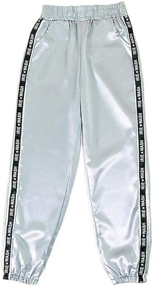 Aniywn Sports Pants,Women's Elastic Waist Lightweight Quick Dry Striped Side Long Workout Yoga Active Pant with Pocket Gray