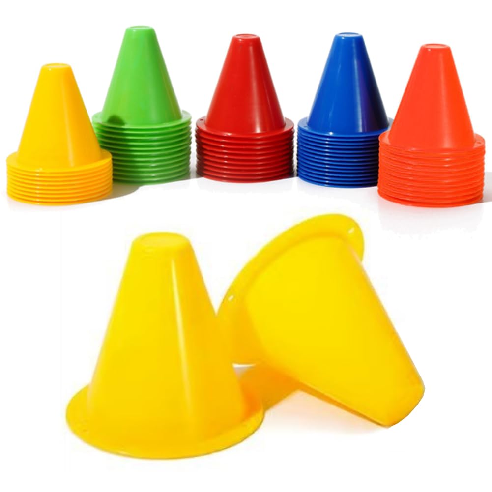 OKBY Mini Cones - 10pcs Small Training Cones Set for Soccer Practice, Skating and Skate, Football, Agility, and Footwork Training (Yellow)