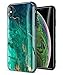 GVIEWIN Marble Designed for iPhone Xs Max, Soft Silicone TPU Thin Cover Slim Case for iPhone Xs Max 6.5 inch (2018) - Green/Gold