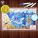 Learn Sea Creatures Names in English, Spanish, Chinese, & French– Ocean Kids' Educational Placemat – Made in USA - Color in Animals on Reverse Side – Waterproof, Washable – By Tot Talk – 11.5” x 17.5”