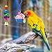 AK KYC 8 Pack Bird Parrot Toys Swing Chewing Hanging Bell Cage Hammock Toy for Small Parakeets Cockatiels Conures Parrots Love Birds Finches