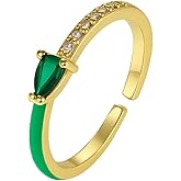 Lumin Luna Gold Plated Zirconia Ring for Women - Adjustable, Simple, Minimalist Design