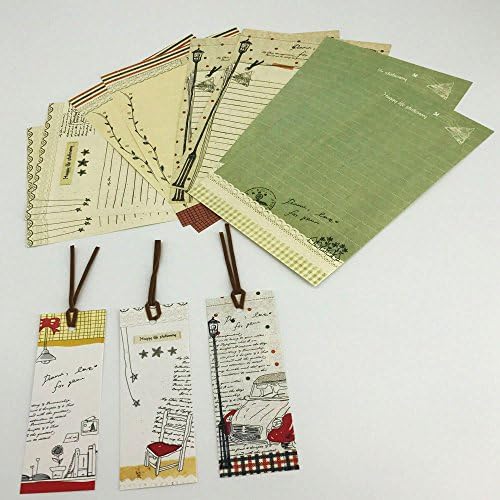 Eternityfing 48 Sheets Cute Cartoon Writing Stationary Letter Paper Sets with 18 Bookmarks