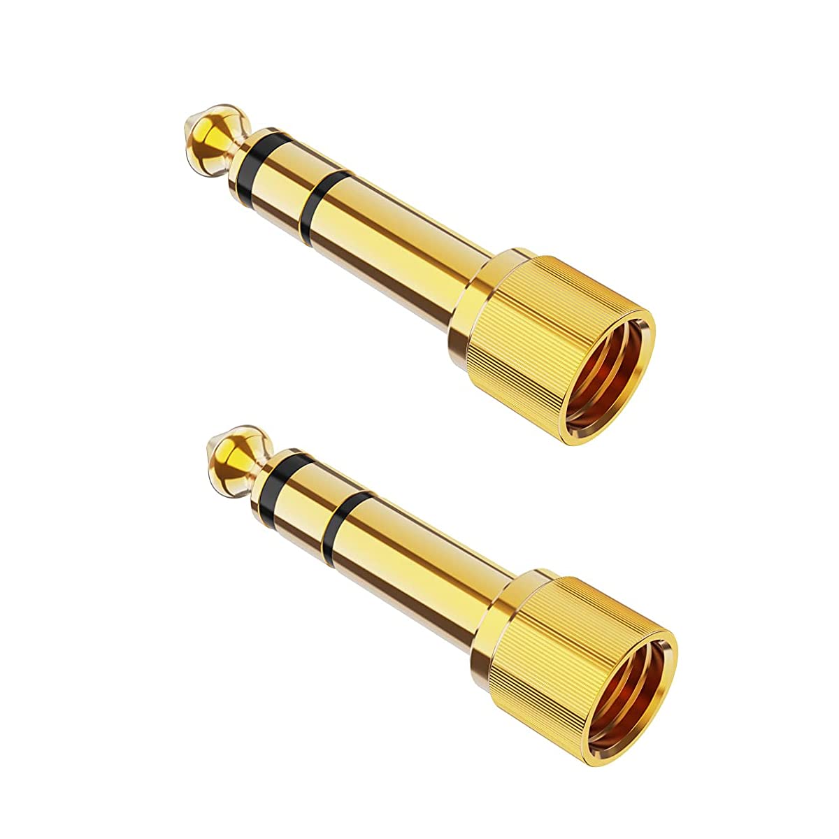 AUELEK Audio Adapter 6.35 to 3.5, Stereo Audio Converter Jack 3.5 mm Female to 6.35 mm Male for Headphones, MP3 Players, iPad, Tablets, and Smartphones – 2 Pieces