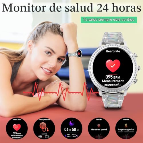 ZKCREATION Women's Smart Watch with Calls and WhatsaApp – Women's Smartwatch with Blood Pressure Heart Rate Monitor Activity Bracelet with Sleep Monitor 20 Sports Mode Bracelet Watch Gifts for Women