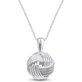 AFFY Love Kot Pendant Necklace for Women In 14k Gold Over Sterling Silver | Plain Jewelry for Her 18 Inch Chain