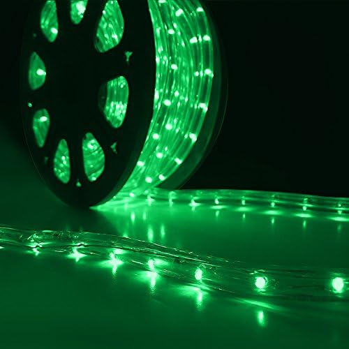 Onebigoutlet LED Rope Light 2-Wire Clear PVC Tubing, 50' (FT), Green