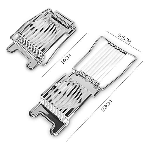 Tearcam Egg Slicer, Boiled Egg Slicer, Egg Cutter Chopper with 7 Cutting Wire in Stainless Steel